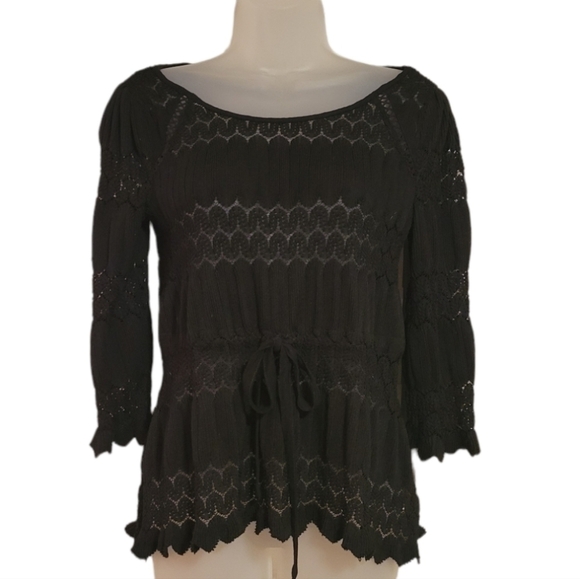 Free People fire island lace crochet women's XS extra small in black - Picture 5 of 7